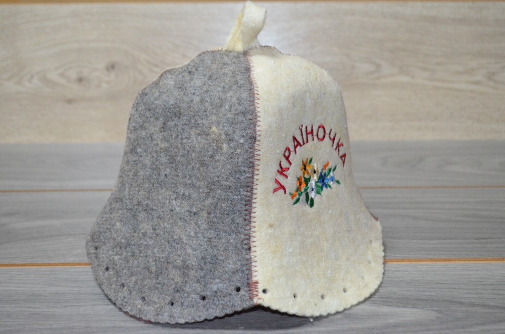 Natural Sheep Wool Sauna Hat Cap Ukrainian Українська шапка для Лазні Сауни