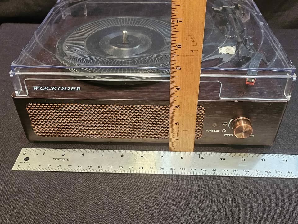 Wockoder Bluetooth Turntable Record Player – Built-In Speakers – RCA Out – Works