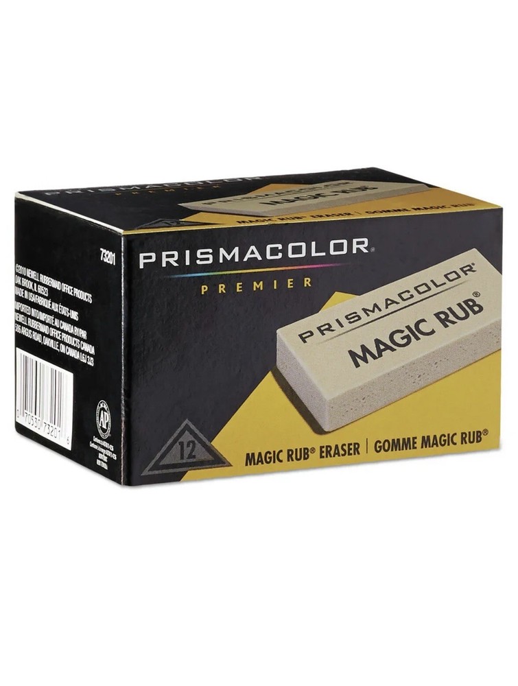 Prismacolor Magic Rub Eraser, Rectangular Block, Medium, Off White, Dozen New