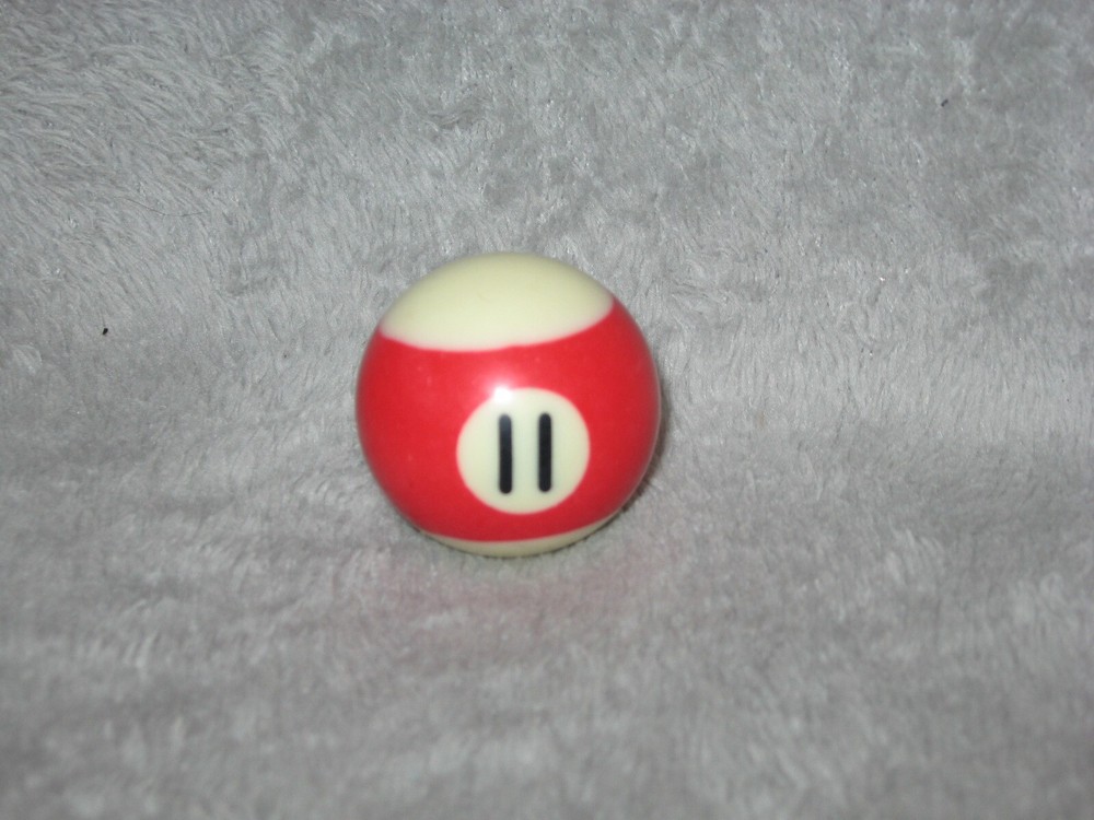Mini Pool Ball #11 Red Stripe 1.5" Diameter Miniature Billiard Replacement