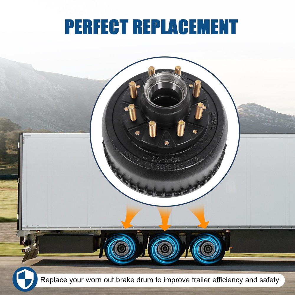 M-Parts Hub Brake Drum 12-1/4x3-3/8" 10K GD 13G Trailer Axle 9-123 8-415 10,000#