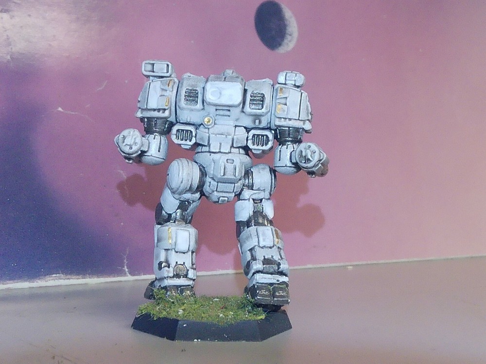 BATTLETECH DEVISTATOR MECH [HOUSE STEINER] (CATALYST, PLASTIC, PAINTED)