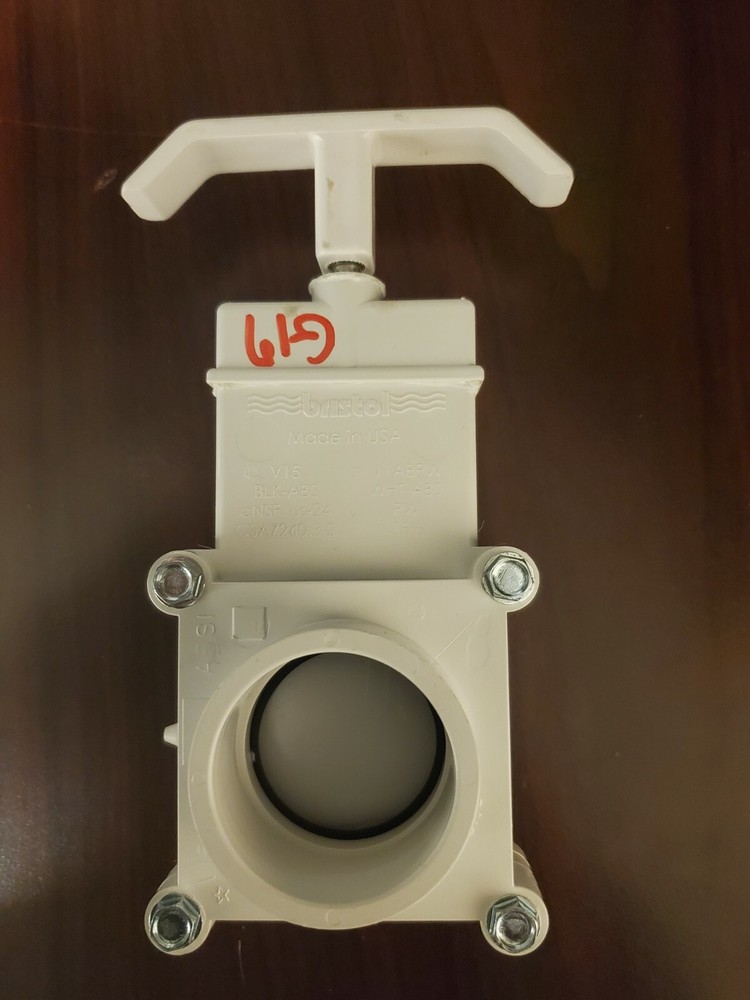 LASALLE Bristol Waste Valve for RV Gray Water Tank - 1-1/2" Diameter -White