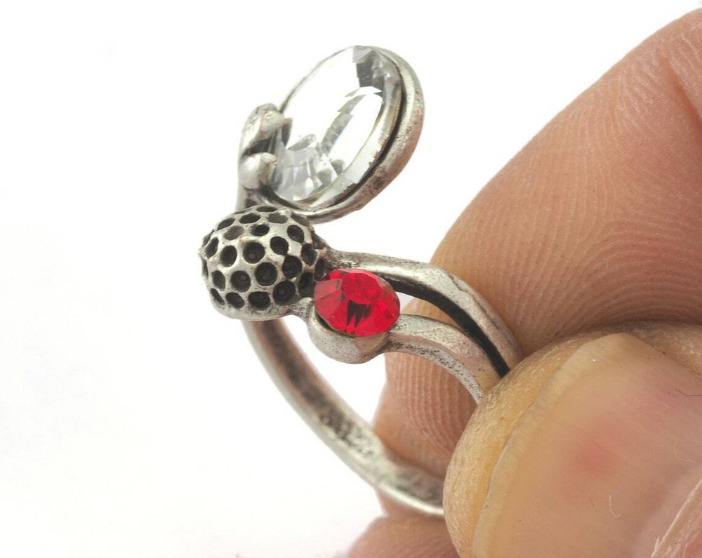 Adjustable Ring Bezel Antique Silver Plated brass 19mm 9US inner size 2849