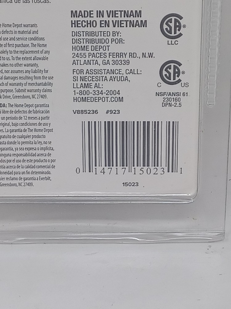2 - Everbilt Water Heater Dielectric Nipple 3/4"