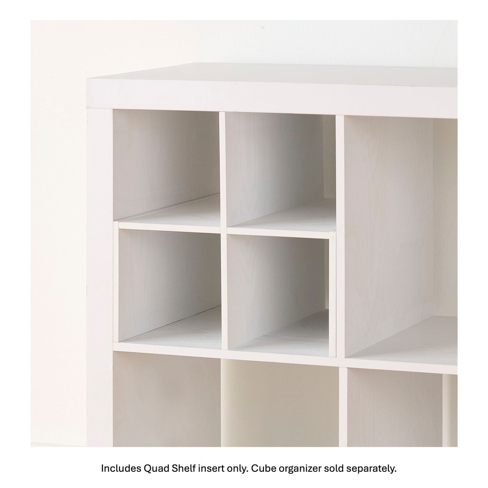 (2 pack) Better Homes & Gardens Quad Shelf Cube Organizer Insert, White Texture
