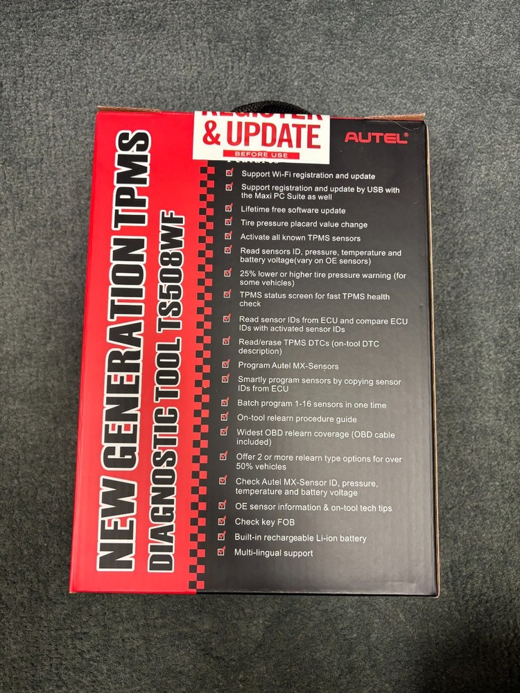 New Generation TPMS Diagnostic Tool TS508WF