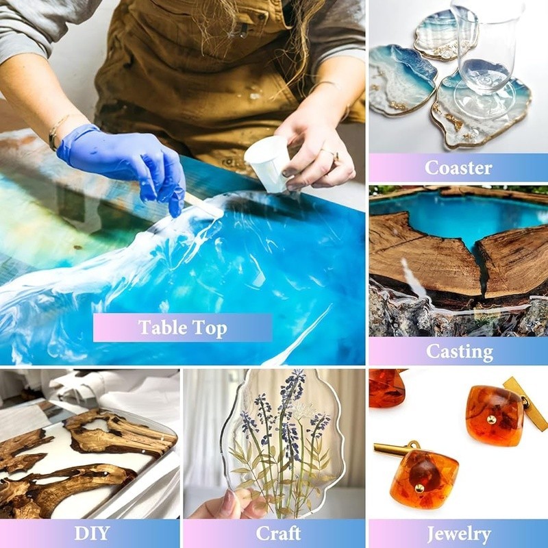 Easy Use Fast Curing Epoxy Resin Kit Self Defoaming Transparent DIY Projects