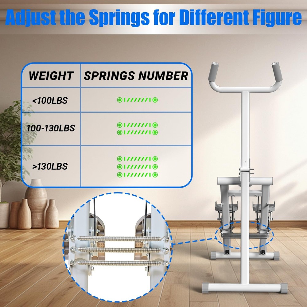 Stair Stepper for Home, 3 Adjustable Resistance, Stepper with Handlebar Folda...