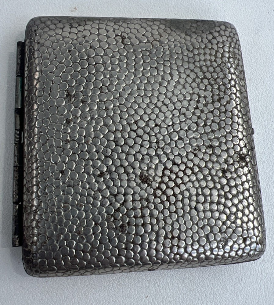 Vintage German silver plated Shagreen textured cigarette case