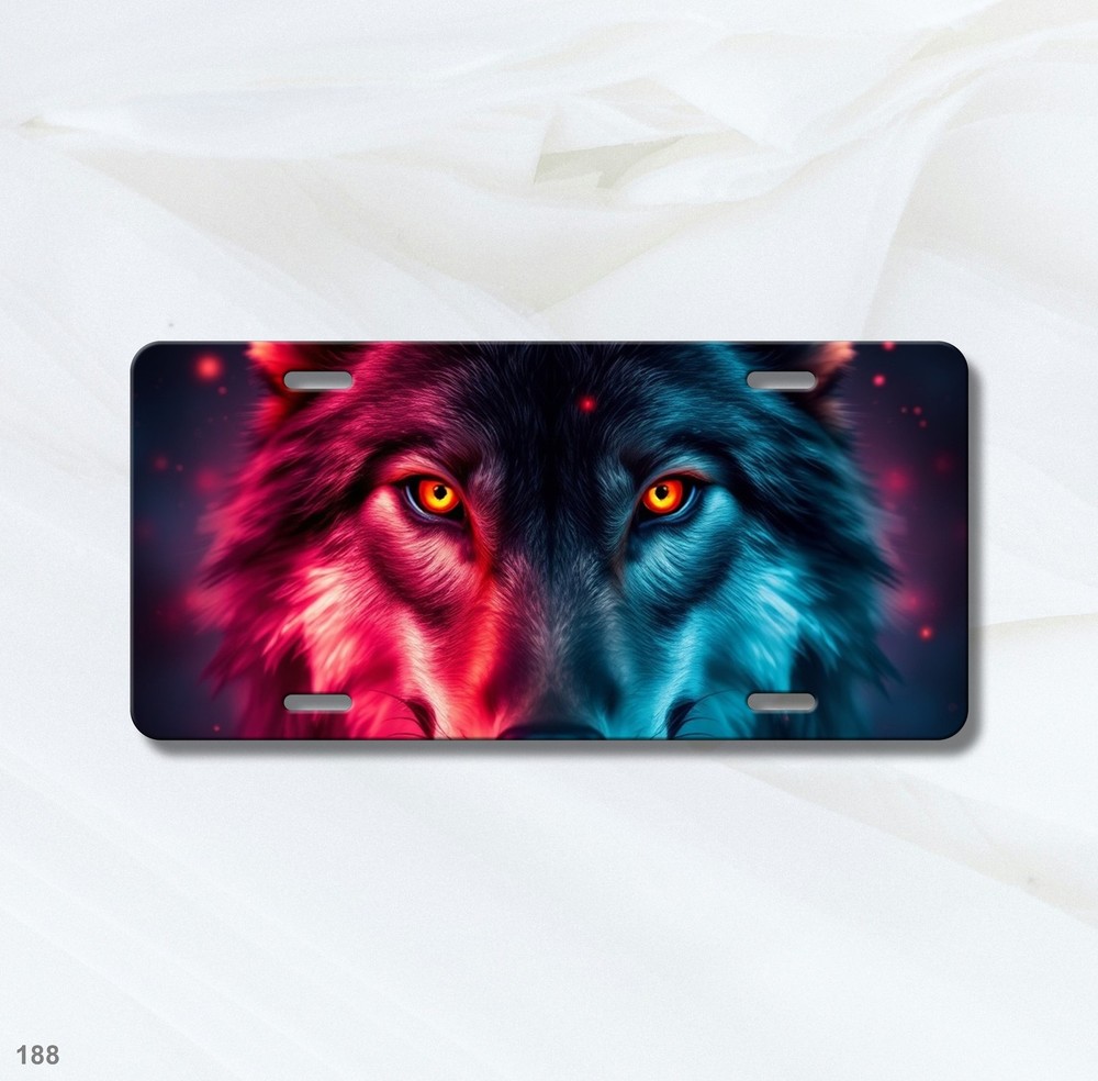 Unique Wolf License Plate Personalized Front Plate Birthday Gift