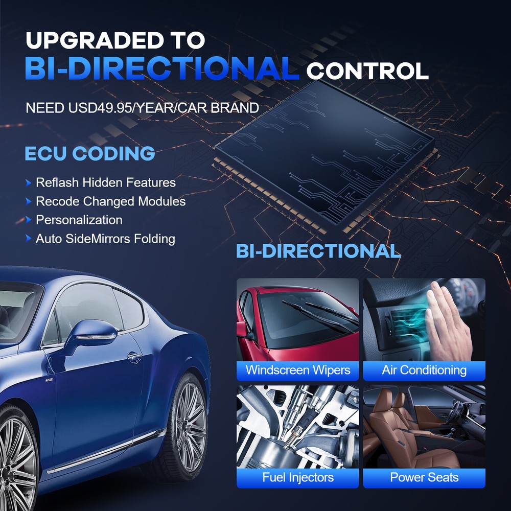 MUCAR OBD2 Scanner Diagnostic Tool All System IMMO Key Cod-ing Reader ABS TPM