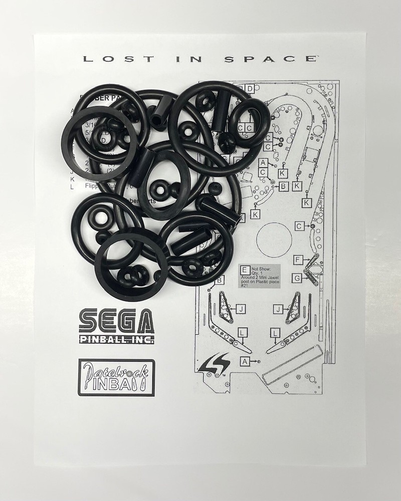 1998 Sega Lost In Space Pinball Machine Rubber Ring Kit