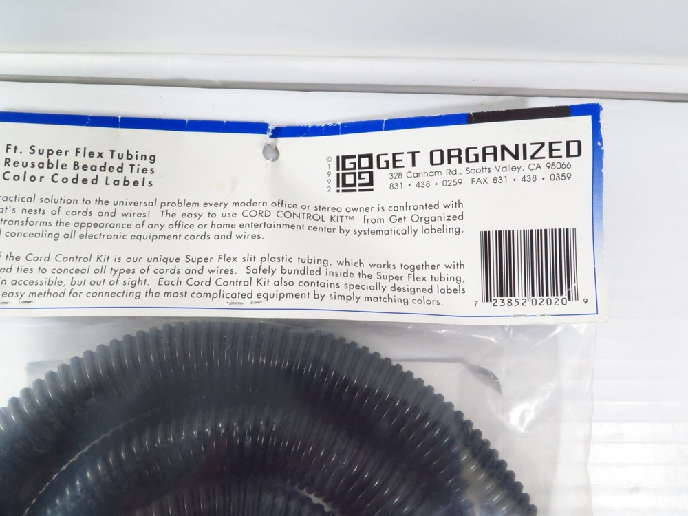 CORD CONTROL KIT FOR CABLES/WIRES ORGANIZER 8FT BLACK