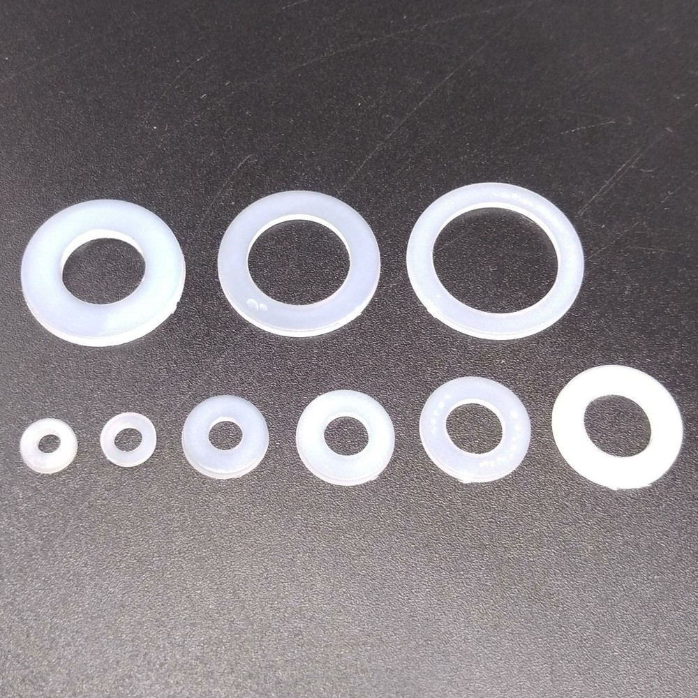 1500pcs White Nylon Flat Washers Assortment Kit