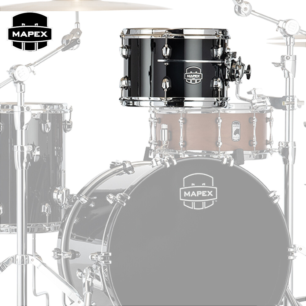 Mapex Saturn Evolution 10" x 8" Maple Mounted Tom Piano Black Lacquer SET1008MPB
