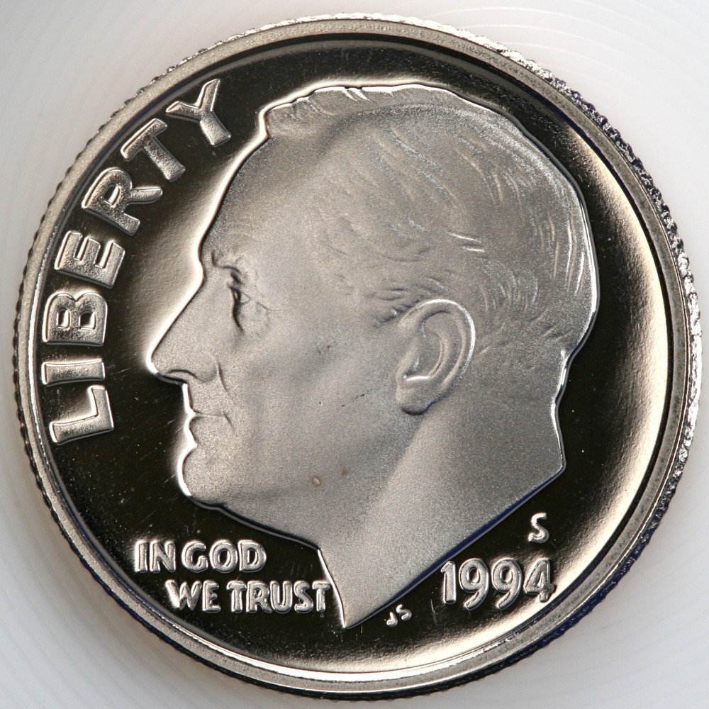 1994 S Gem DCam Proof Roosevelt Dime CN-Clad