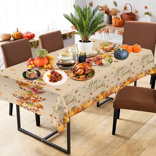 3 Pcs Thanksgiving Tablecloth Disposable - Fall Table cloth, Give Thanks