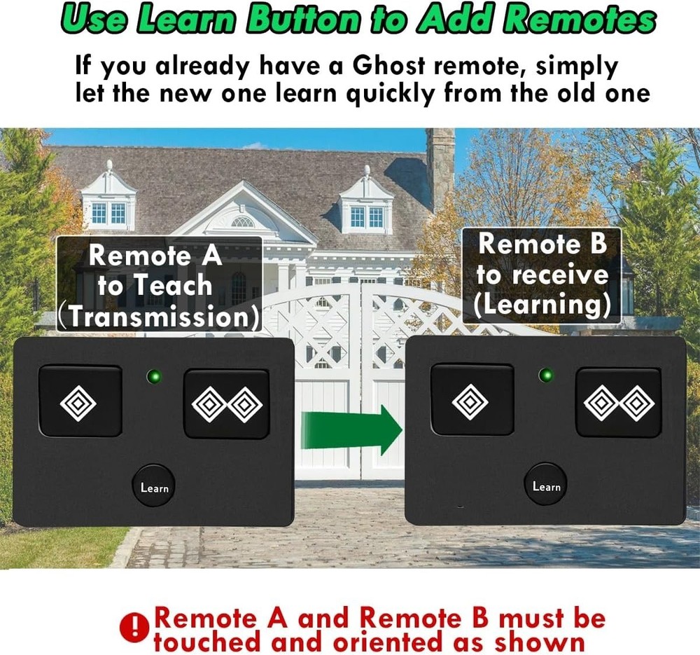 For Ghost Control, AXP1 AXS1 Ghost Gate Opener Remote Transmitter, 5-Button, 3-B