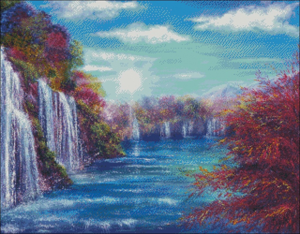 Chart Needlework Crafts - Counted Cross Stitch Patterns - Blue Lagoon