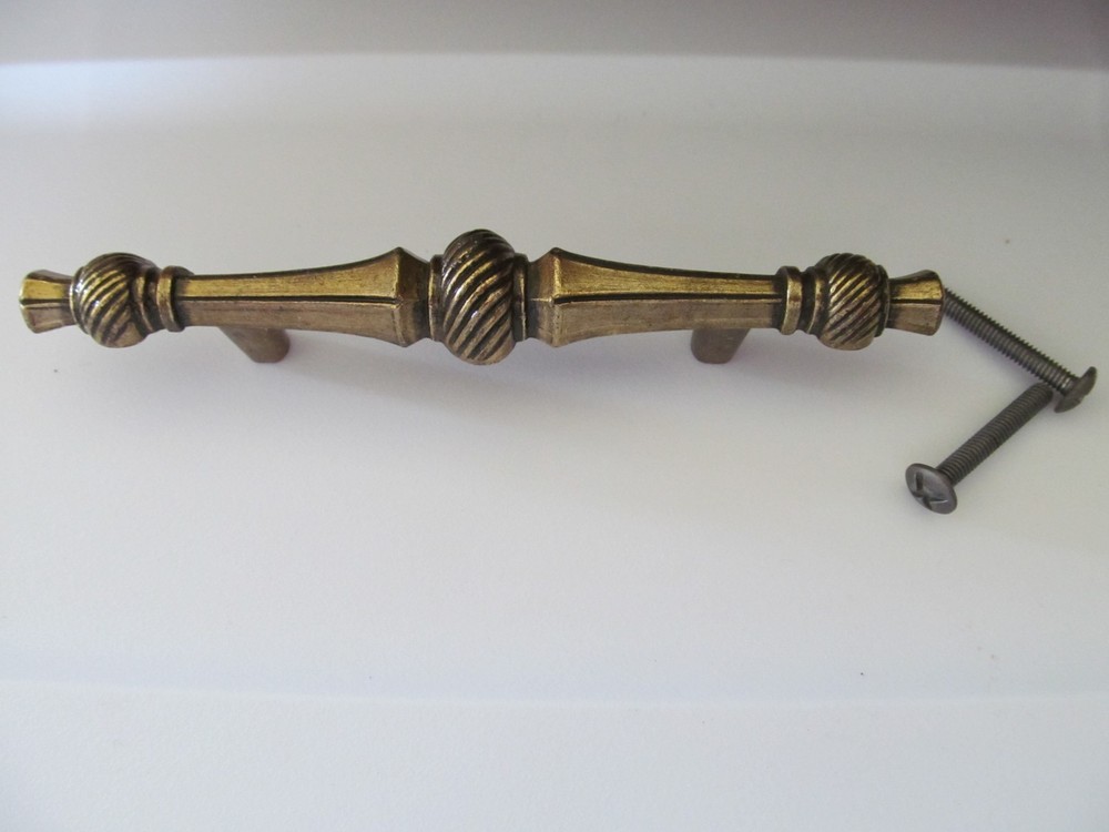 Cabinet Handle Drawer Pull 5" Antique Brass #175421 VTG