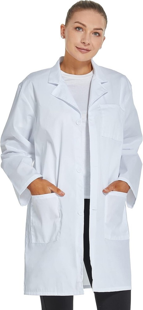 Professional Lab Coat Unisex Polyester Size S Modern Design Multi-Use