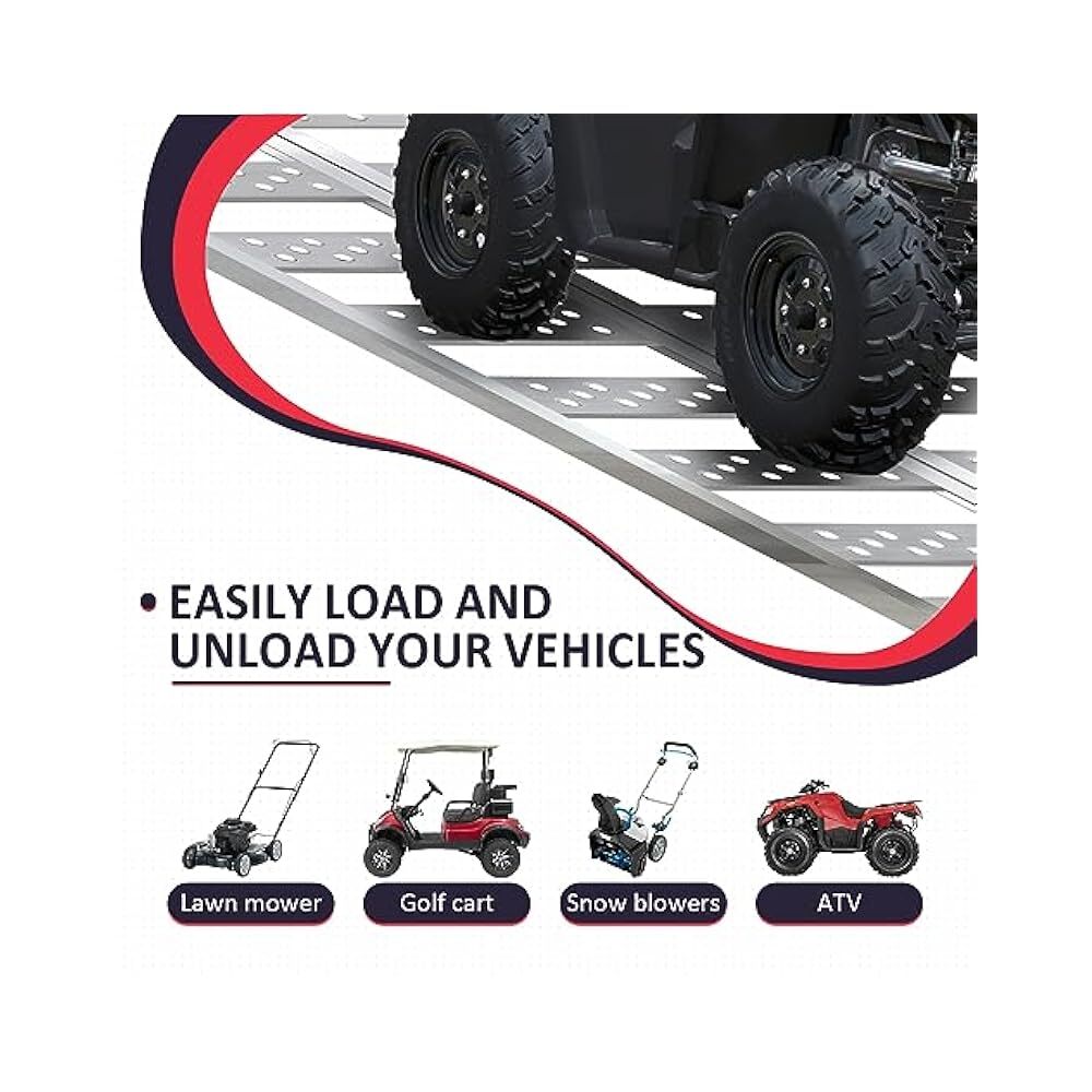 Mobility Scooter Ramp, Tri,Fold 6ft, Durable Truck & ATV Loading Aid