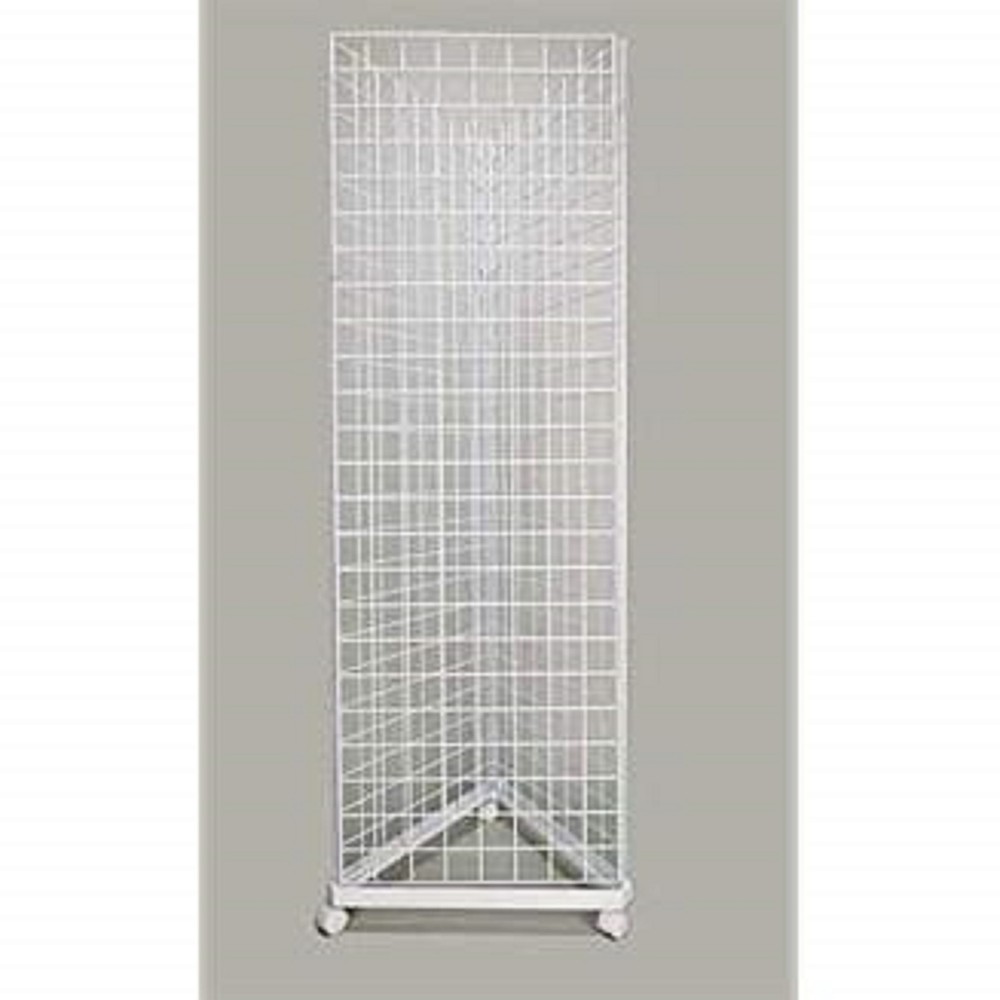 Only Garment Racks White Triangle Grid Tower with Casters