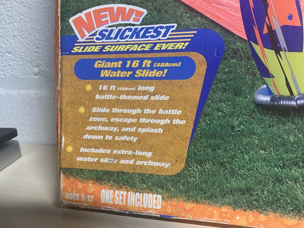 Banzai Battle Blast Water Slide 16ft Open Box Never Used