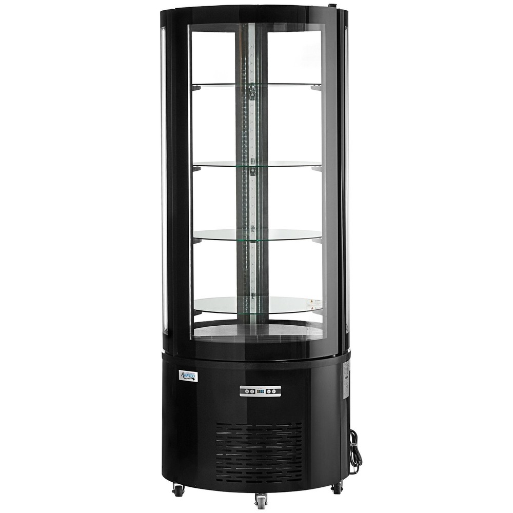 Black Circular Glass Refrigerated Display Case
