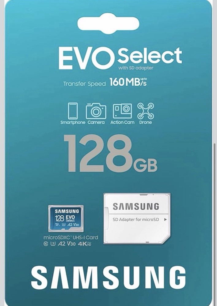Samsung EVO Select microSD Memory Card + Adapter, 128GB