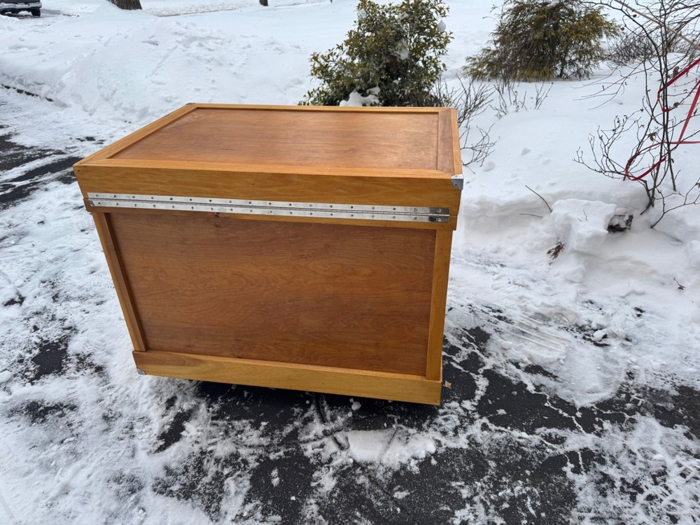 Gently used custom made horseback riding trunk