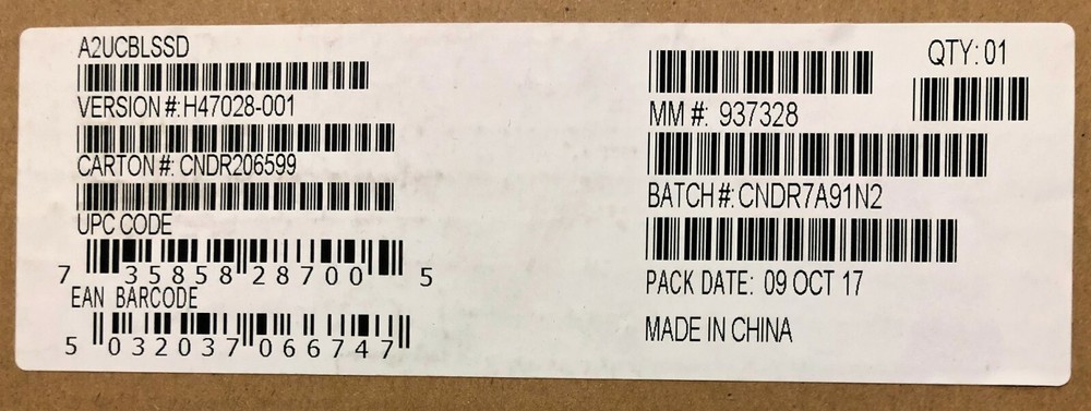 Intel A2UCBLSSD Cable kit NEW BULK PACKAGING