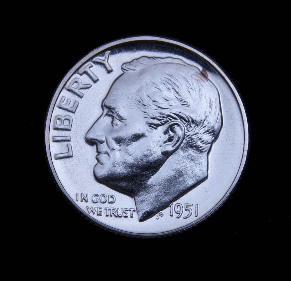 1951 Proof Roosevelt Dime Gem BU