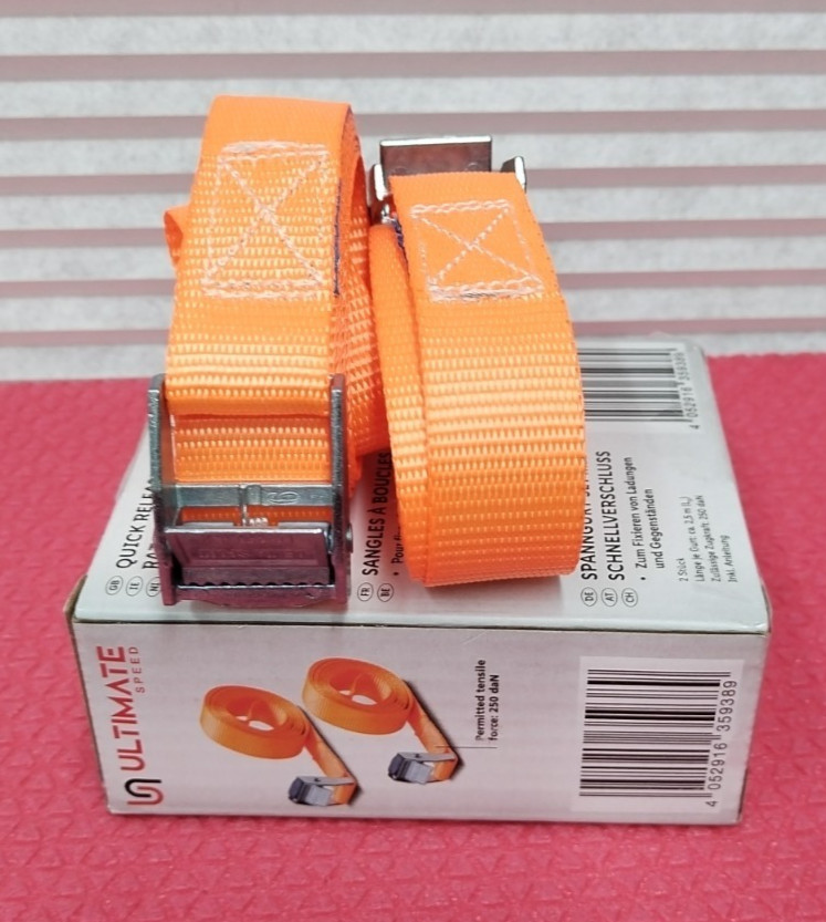 ULTIMATE SPEED TIDE & QUICK RELEASE RATCHET STRAP SET 2 PACK 2.5M 250daN 🚗🔩