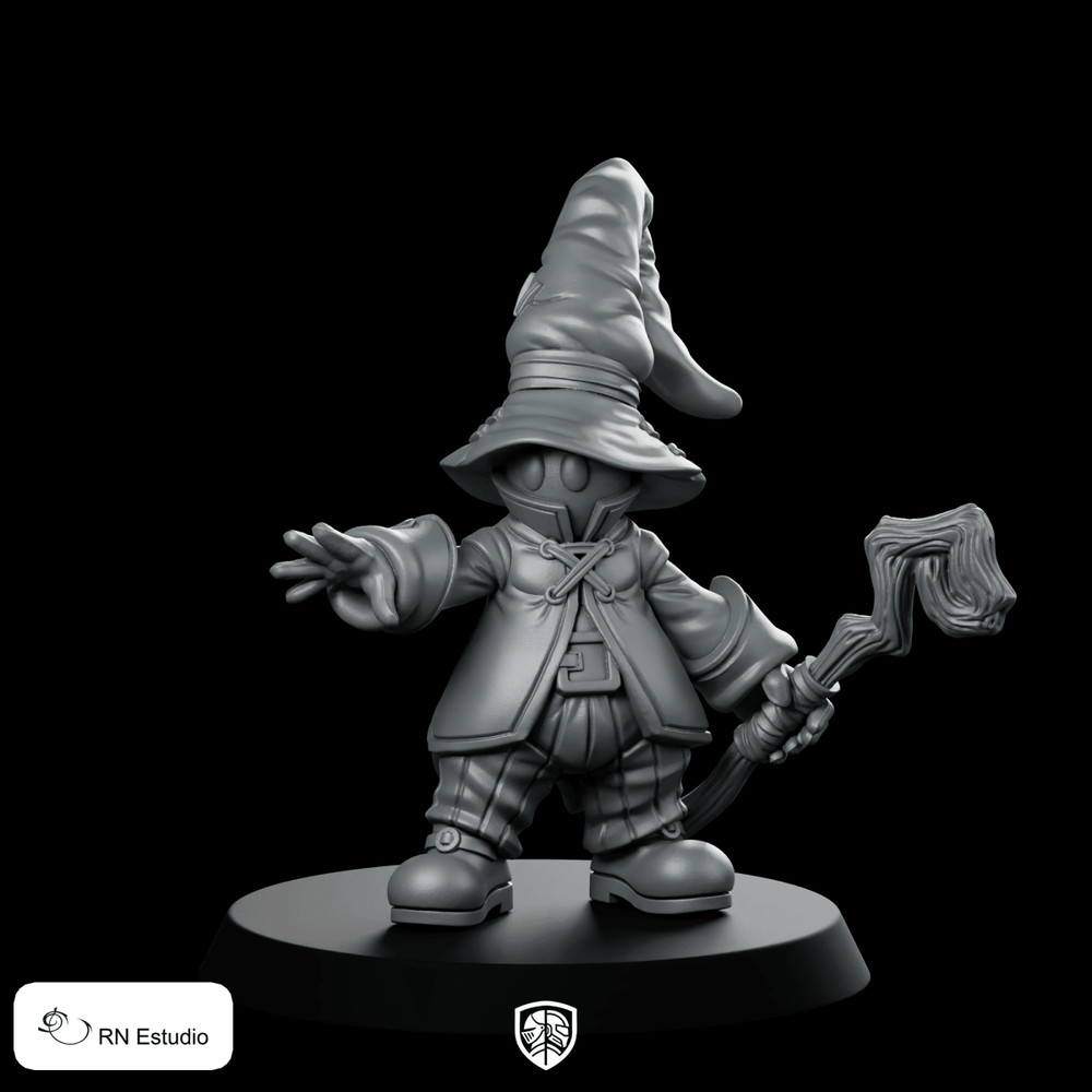 Fantasy Wizard Biboru Mage Miniature Chibi Comical Spellcaster