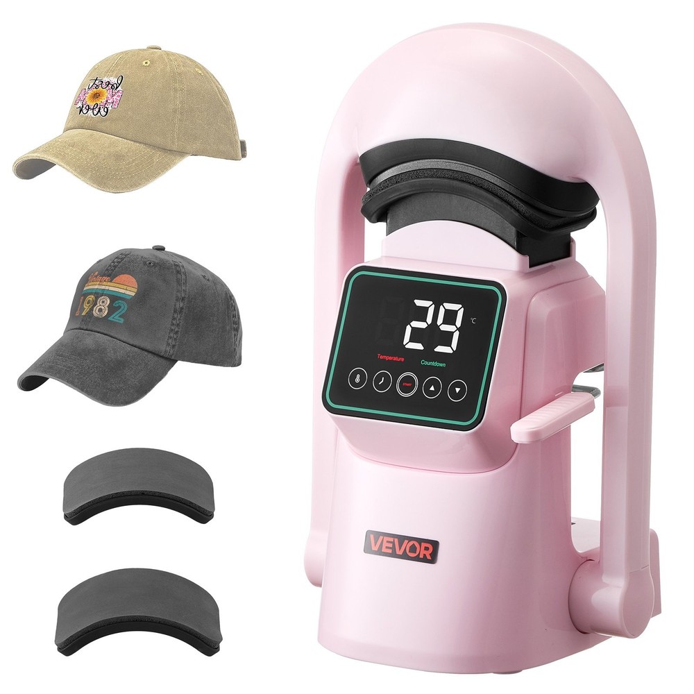 Auto Hat Heat Press Machine 2pcs Interchangeable Platens Automatic Open Re