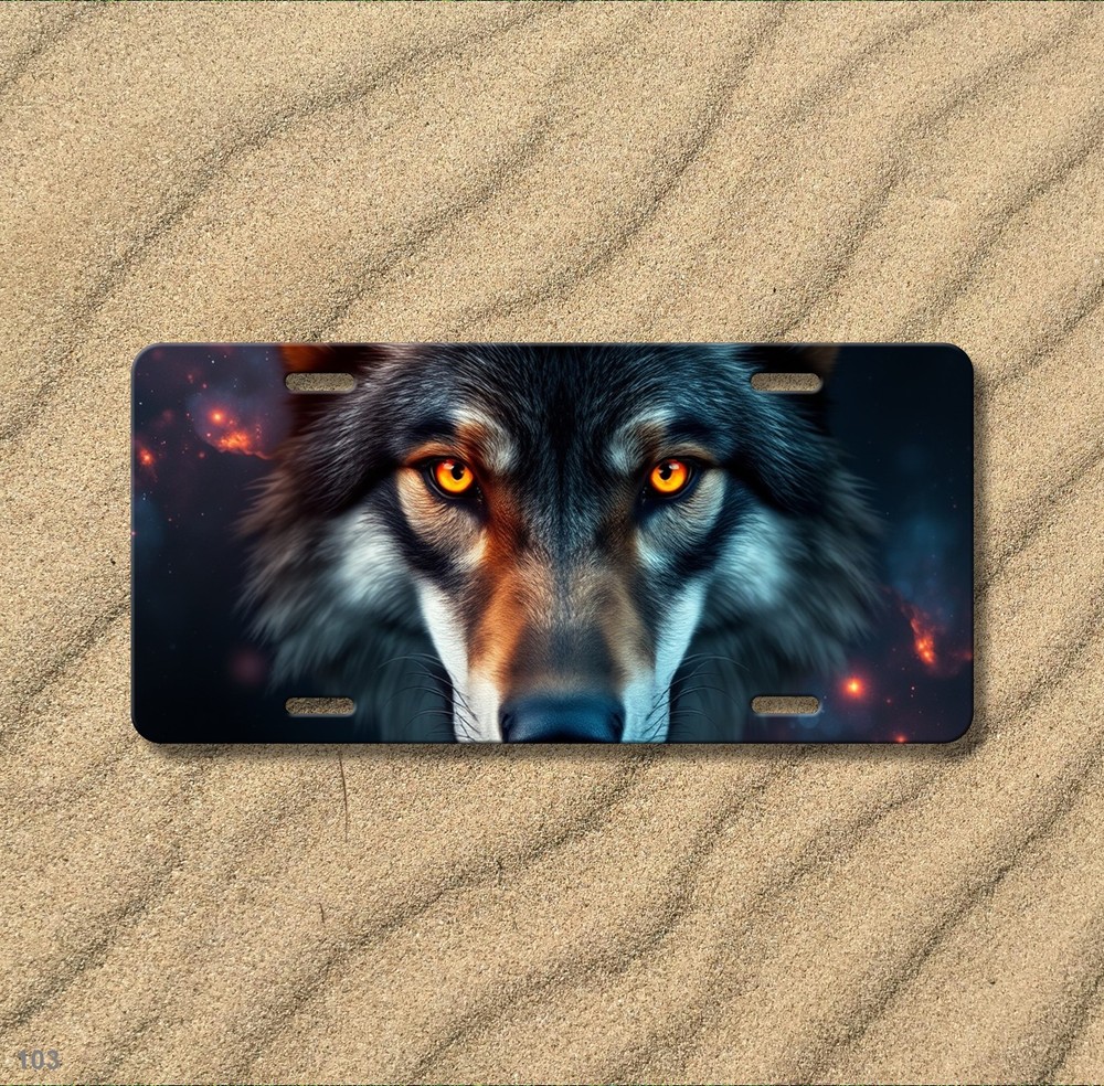 Intense Wolf License Plate Your Text Car Tag Unique Gift
