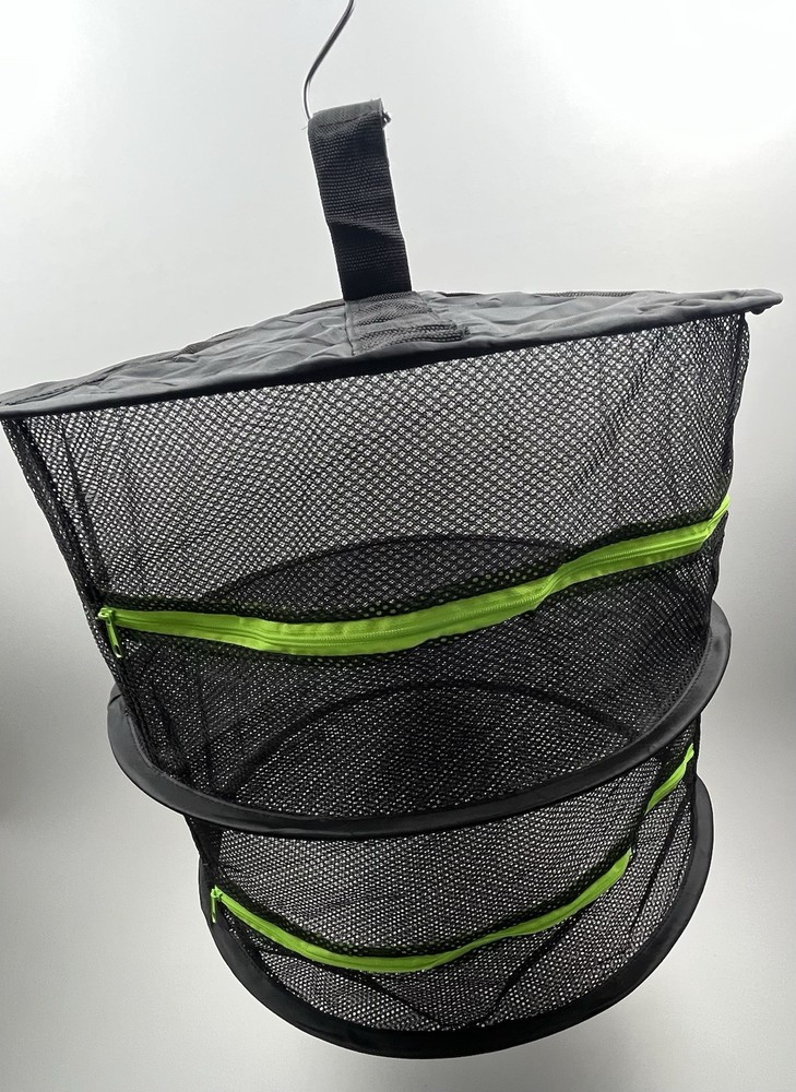 2ft 2-Layer Hanging Herb Mesh Rack Foldable Drying Net with Zippers