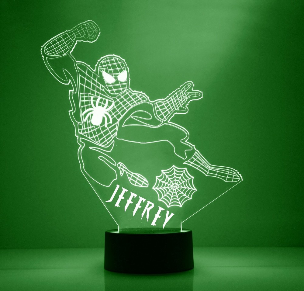 Spiderman Personalized FREE Superhero LED Night Light Lamp with Remote Control