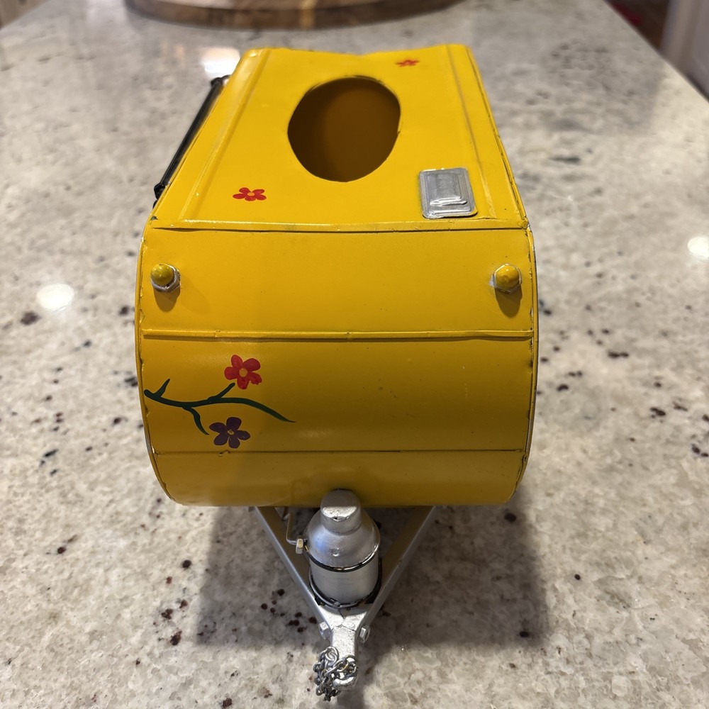 Yellow Camper Trailer Model Tissue Holder