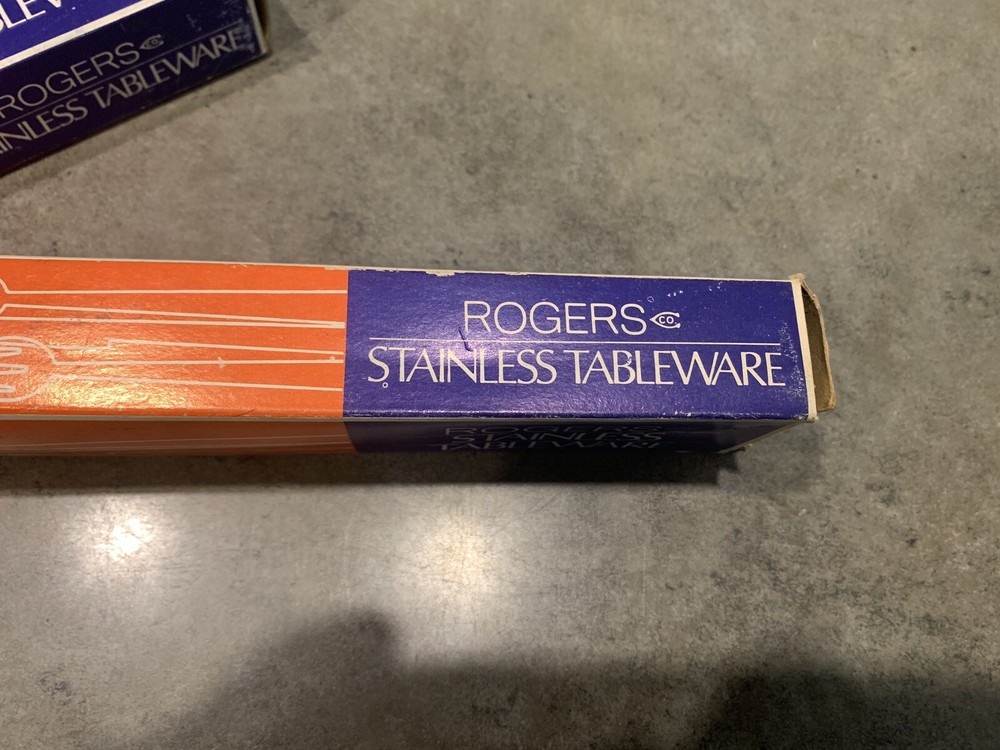 ROGERS STAINLESS TABLEWARE Two Boxes New 5 Piece Place Settings Vanguard