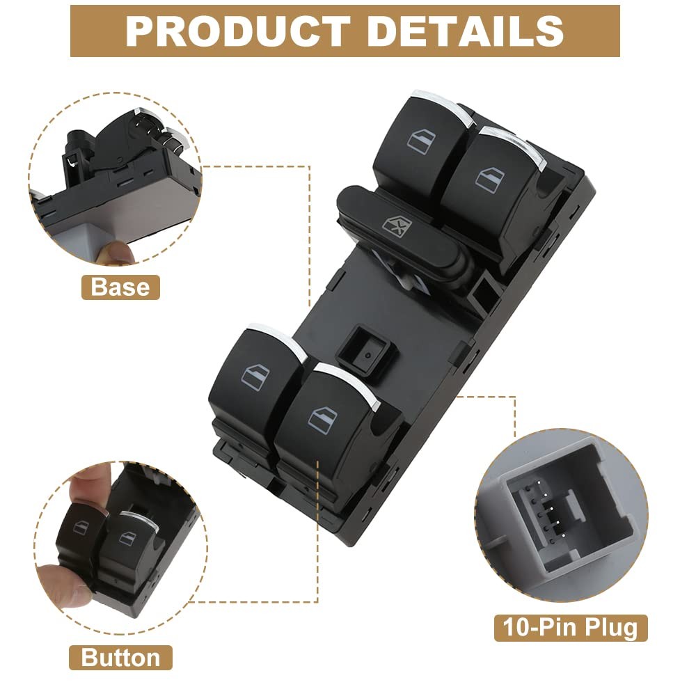 Driver Side Master Power Window Switch Panel Fit For 2006 2007 2008 VW Passat