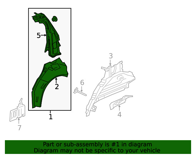 Genuine GM Passenger Side Quarter Inner Panel 94516176