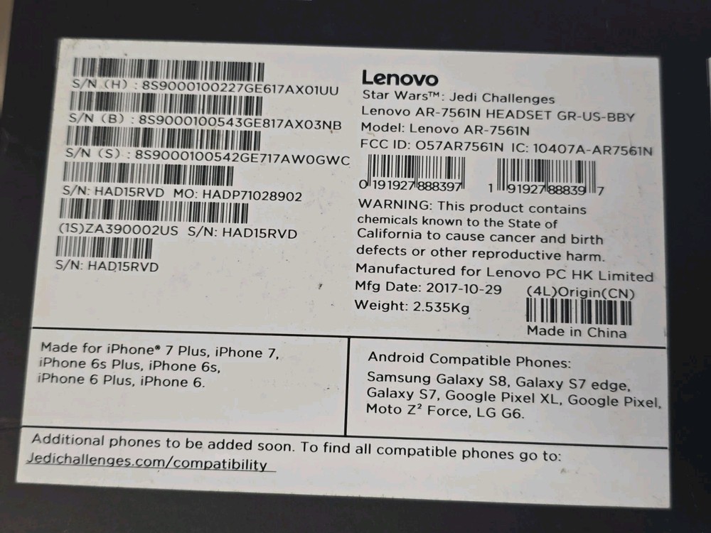 Star Wars Jedi Challenges AR Headset With Lightsaber Controller NEW OPEN BOX!