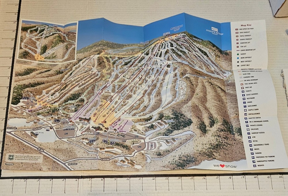 2018/19 MT SNOW SKI AREA TRAIL MAP. MINT