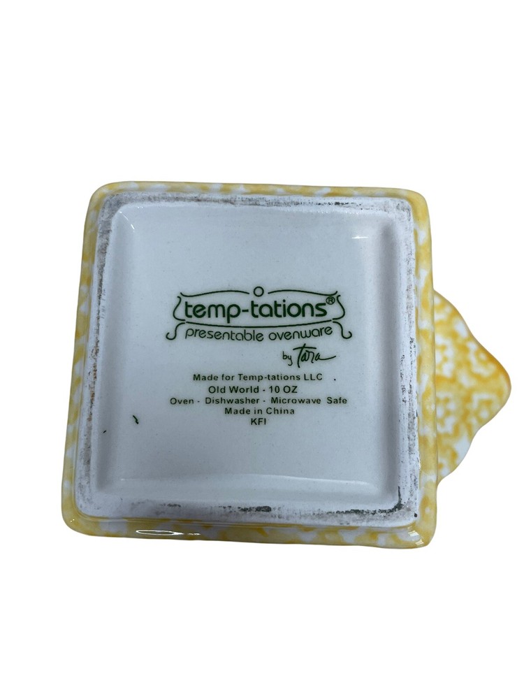 Temptations Presentable Ovenware Old World Yellow Square Ramekin