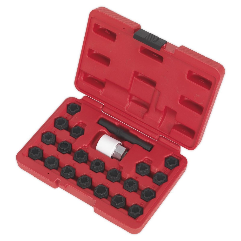 Sealey Locking Wheel Nut Key Set 22pc Audi Garage Storage Case