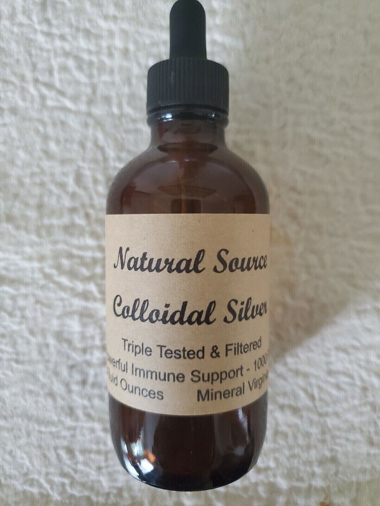 Colloidal Silver 1000 PPM - 4oz Glass Dropper Bottle