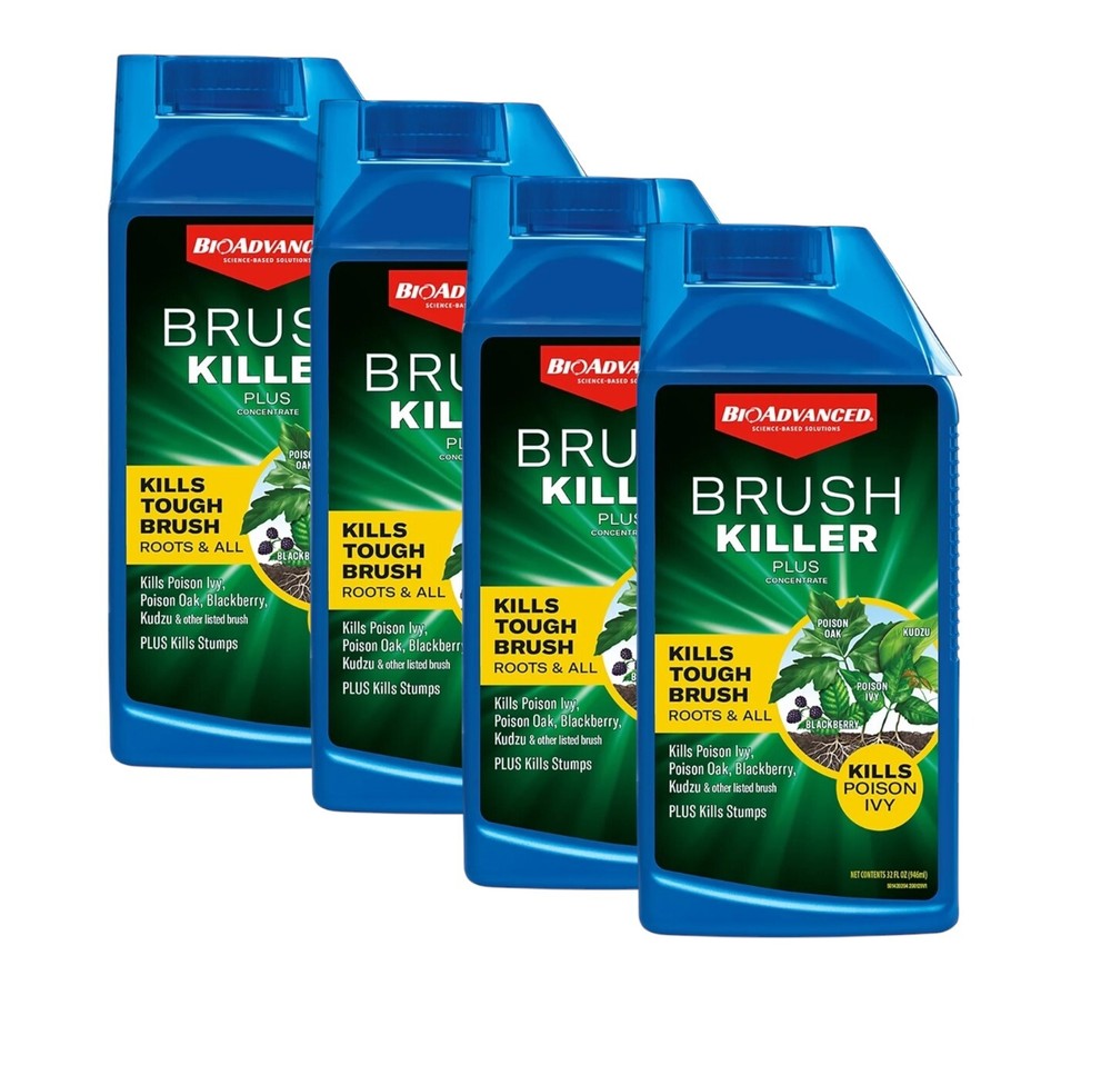 BioAdvanced 32 oz Brush Killer Plus Liquid Concentrate Herbicide 4-PACK